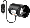 iPower 4 Inch Inline Booster Speed, 106 CFM Ventilation Exhaust HVAC Duct Blower for Bathroom, Kitchen, Basement, Attic and Grow Tent, 4" Fan with Controller, Black