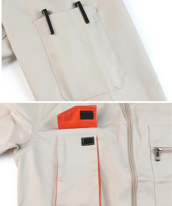 Men's Coveralls Mechanic Work Jumpsuit Multi Pockets Overalls Long Sleeve Workwear Coverall