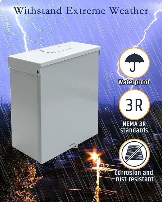 63A Automatic Transfer Switch for Generator, 3P, 120/240V Dual Power Generator Transfer Switch Meeting NEMA 3R Standards for Outdoor and Indoor