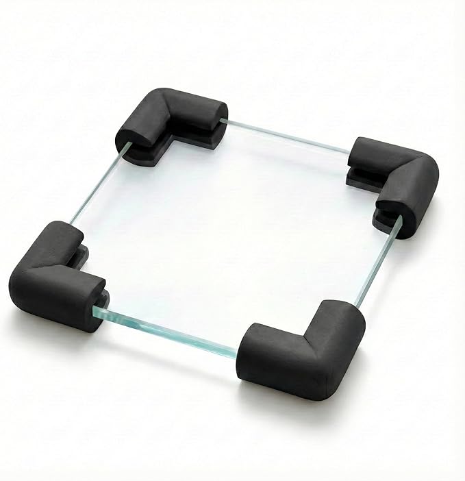 4 pcs Baby Furniture Corner Safety Bumper Security Table Desk Corner Edge U Type Protector Guard Cushion Softener (Black)