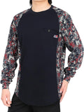 BOCOMAL FR Shirts Crewneck 5.5oz Lightweight Cotton Paisley Camo Two-Tone Flame Resistant Long Sleeve CAT2 Work Shirt