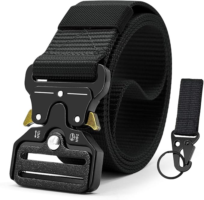 DOOPAI Tactical Belt for Men, 3Pack Military Nylon Web with Heavy Duty Quick Release Metal Buckle