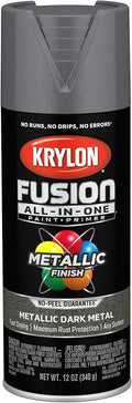 Krylon Fusion All-In-One Adhesive Spray Paint for Indoor/Outdoor Use, 12 oz, Dark Metal