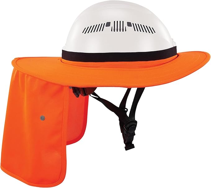 Ergodyne Chill Its 6661 Universal Hard Hat Brim Sun Shade with Neck Flap, Safety Helmet Sun Shield