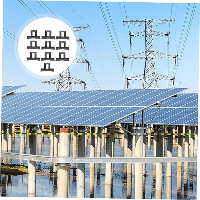 12pcs Solar Panel Water Guide Clips for Efficient Drainage and Cleaning Durable Solar Panel Maintenance Clamps Fit for Photovoltaic Modules