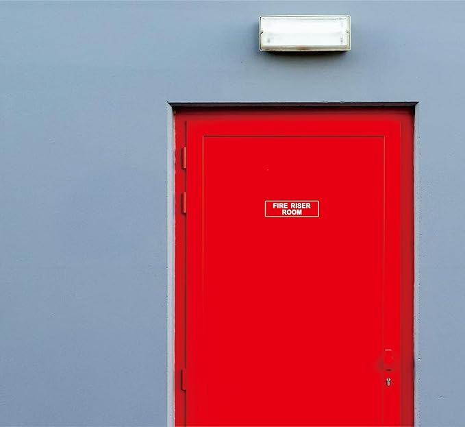 Fire Riser Room Sign – Made from Premium Durable Acrylic Material, Super Strong Self-Adhesive, Quick Installation, Perfect for Your Business and Home (9x3 Inches, Red)