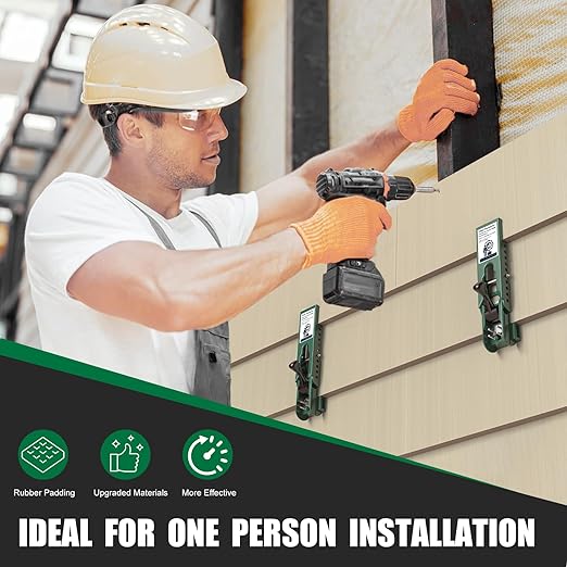 Siding Tools for Installation, Siding Mounting Kit, Compatible with 3/8-Inch Fiber Cement, Lap Side Gauge/Clamps with Adjustable Reveals (Green)