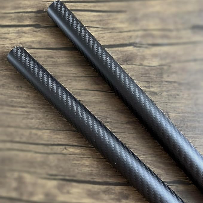 2pcs Carbon Fiber Tube 25mmx23mmx420mm 3K roll Wrapped Twill Matte Finish