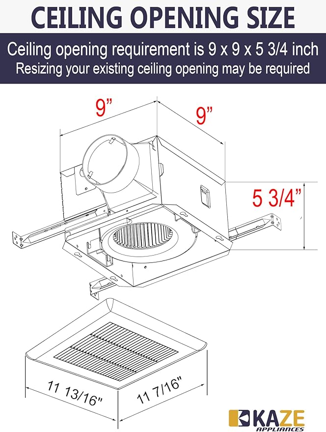 SNP100 | 100 CFM | 0.8 Sone | Energy Star Certified | No Attic Access Required | Bathroom Ventilation Exhaust Extractor Fan