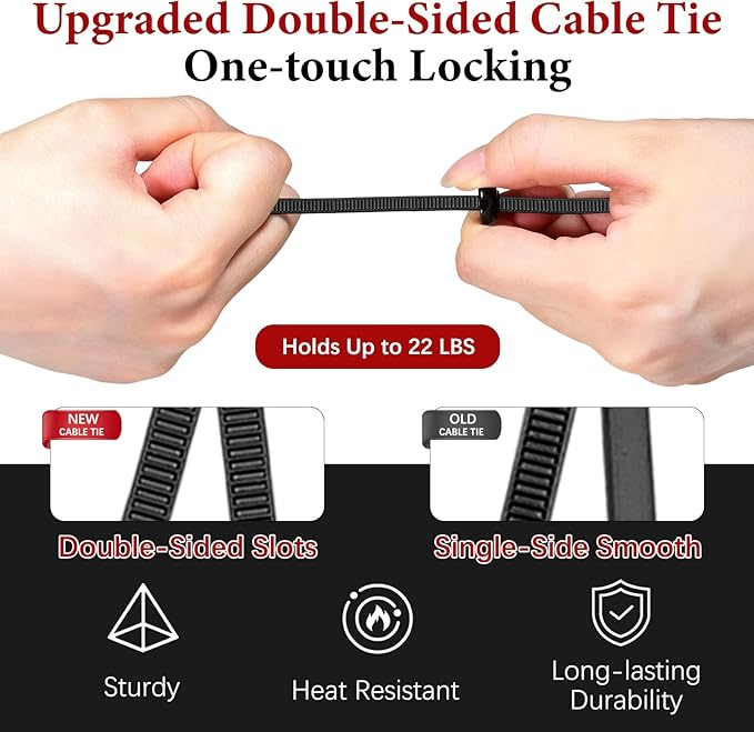 150Pcs Nylon Universal Cable Tie Buckle for Car, New Multifunctional Nylon Zip Ties,Heavy-Duty Self-Locking UV Resistant Cable Ties for Engine Bumper Retainer Fender Liner