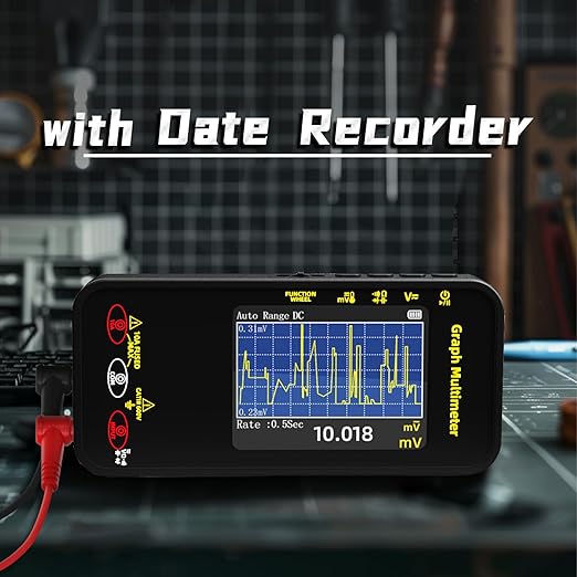 BSIDE 20000 Counts Digital Multimeter Date Recorder, 0.1mA/10uV/1000V with Smart Mode, 360-Degree Rotate LCD with Rechargeable, Measures Amp Cap Diode Temp MAX/MIN/Peak Voltage for Photovoltaic Miners