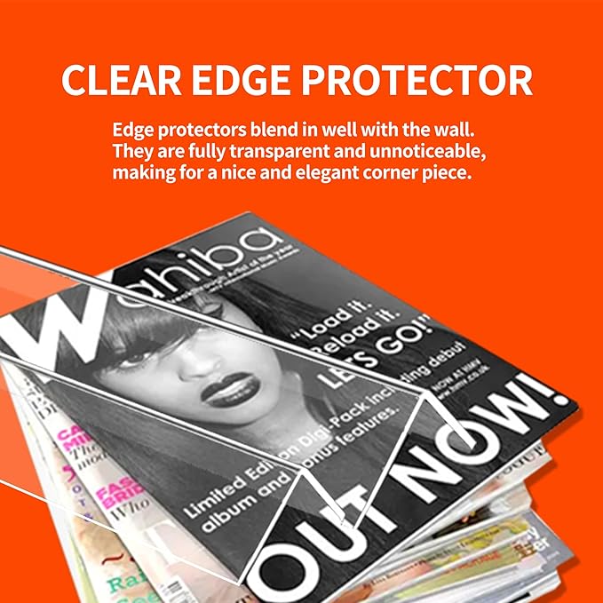Clear Self-Adhesive Wall Corner Protectors-2 PCS of Corner Guards & Edge Protector for Baby, Furniture, Door, Tables, Cover Sharp Furniture, Easy to Install (3cmx100cm/1.18inx39.4in)