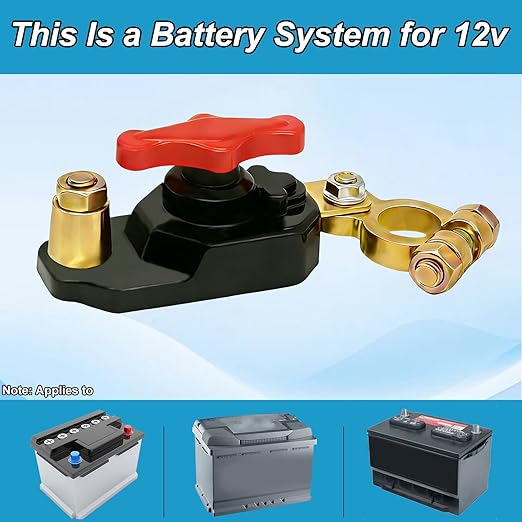 Car Battery Power Cut-Off Switch Breaker, Stable Transmission Adjustable Pure Copper High Conductivity 12v Disconnect Switch Smart Car Switch for Boat Rv Car Truck Supplies