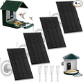 4 Pack 3w Solar Panel for Bird Feeder Camera Type-c Charger for Bird Feeder Outdoor Waterproof Solar Panel for Security Camera 360° Adjustable Safety Bracket Panels Charge Micro for Cameras