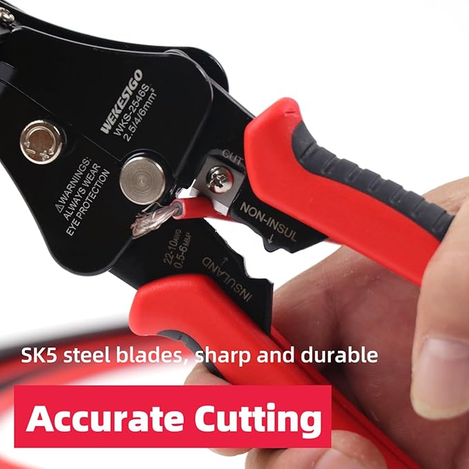 3 in 1 Adjustable Wire Stripper Tool, Automatic Solar Cable Stripper/Cutter for 2.5/4/6mm14-10 AWG Solar Wire