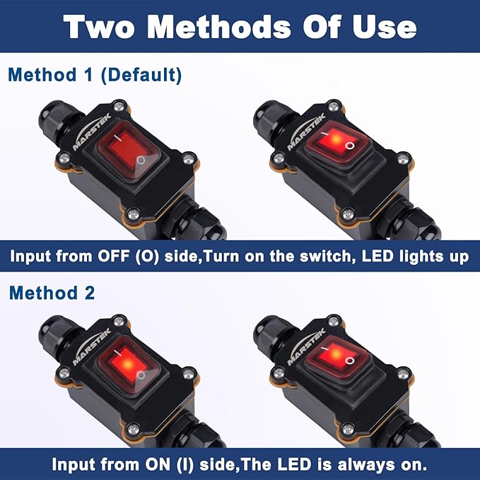 12V Inline Power Switch, IP67 Waterproof SAE to SAE Cable with On/Off Switch, 14AWG Heavy Duty Quick Connect/Disconnect for Solar Panels, RVs, Motorcycles, and More