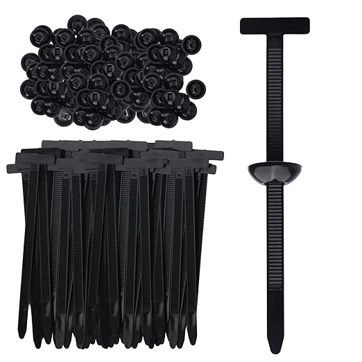 200 Pcs Nylon Universal Cable Tie Buckle for Car - Self-Locking and Easy Install Zipper Clips with Pin & Button Design - UV-Resistant Zip Tie for Quick and Effortless Car Daily Repair