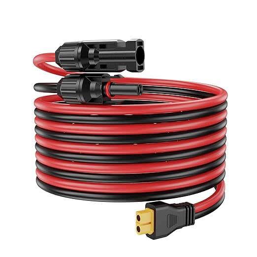 10AWG XT60 Solar Cable,10Ft-3M MCfour to XT60 Solar Cable with XT60 Adapter XT60 Connector for Portable Power Station(Red and Black).