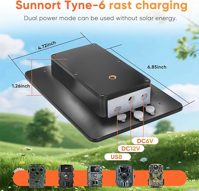 Trail Camera Solar Panels,3W Solar Kit Build-in 5000mAh Rechargeable Battery, Hunting Accessories for IP66 Waterproof, 5V Solar Power for Trail Camera