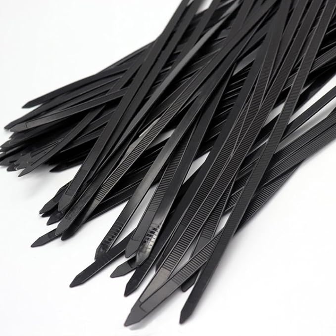 Black zip ties 18 inch Cable ties wraps 100 pcs/Pack outdoor use Long plastic ties with 60 Pounds tensile