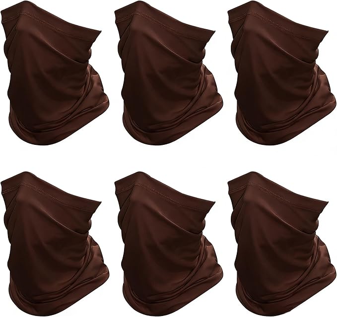 SHEVERCH 6 Pack Neck Gaiter Face Mask Sun Protection Cooling Bandana Face Cover Windproof Dustproof Neck Scarf