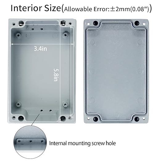 Aluminum Alloy Metal Junction Box Outdoor Electrical Box Waterproof Project Box Engineering Enclosure Gray 6.3"x3.9"x2.3"