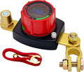 Ampper Battery Disconnect Switch with Voltmeter, 12-48V Battery Cut Off ON/Off Shut Off Switch W/Negative Terminal for Car, RV and More (Top Post Negative)