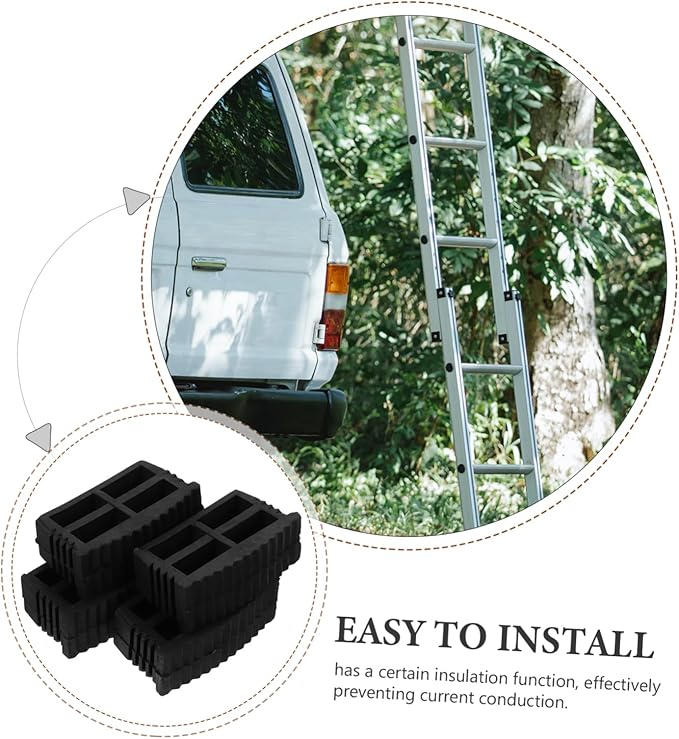 ARTIBETTER 4pcs Non-Slip Ladder Stabilizer End Caps Ladder Foot Covers for Roof Rv Stairs Safety Durability