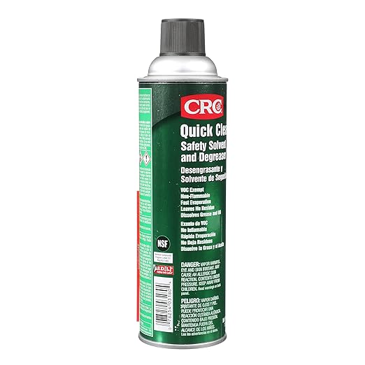 CRC Quick Clean Safety Solvent And Degreaser 03180 – 19 WT OZ, Clear, Aerosol Cleaner - Industrial Cleaners And Degreasers