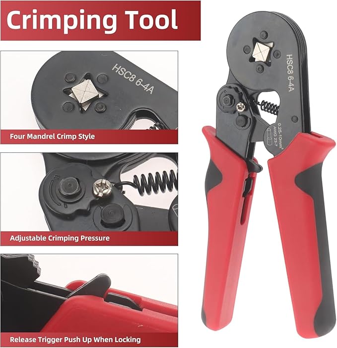 401PCS Ferrule Crimping Tool Kit, AWG23-7 Self-adjustable Ratchet Wire Crimping Tool Kit Crimper Plier Set with 400PCS Wire Terminals Crimping Connectors Wire End Ferrules Terminals