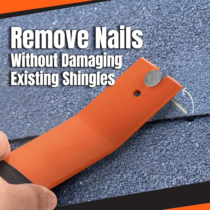 IMPRESA Pack of 2 Shingle Nail Puller - Safety Orange Ergonomic Comfort Grip & Roof Repair Tools - Magnetic Grip & Shingle Nail Remover - High-Contrast Orange Finish & Roofing Tool