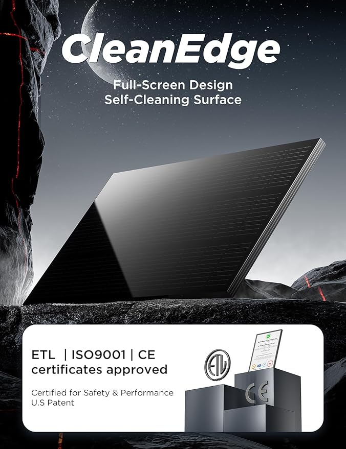 STAR 200 Watt Solar Panels, 12/24V Solar Panel with Full-Screen Design & Maintenance-Free, 25% High-Efficiency Monocrystalline, Reliable Power for RV, Marine, Roof, Home, and Off-Grid Applications