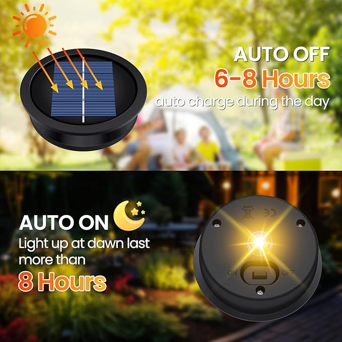 4 Pack Solar Light Replacement Top, Solar Panel for Outdoor Lights (Top 3.23 Inch, Bottom 2.83 Inch), Waterproof Led Replacement Parts for Yard Garden Decor and DIY Outdoor Lanterns