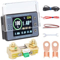 DROK Battery Monitor, DC 8-100V 300A Charge Discharge Split Type Coulometer 12V 24V 36V 48V 60V Coulometer Watt Meter, Capacity Percentage Time Power Voltmeter Ampmeter for RV Solar Panel Golf Cart