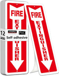 (12 Pack) Self-adhesive Fire Extinguisher Sign, 12" x 4" Durable Plastic Fire Extinguisher Sticker for Business and Home Use, Indoor, Outdoor, 20 Mil Thick PVC Safety Signs, Weather-resistant, No Fade, Easy to Install