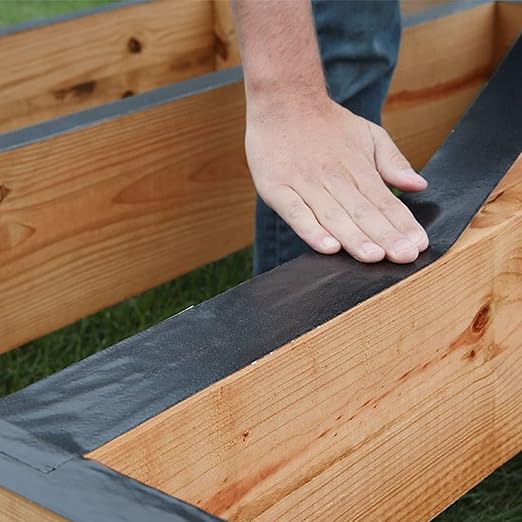 DPEI Joist Tape for Decking - Butyl Flashing Tape, 1-5/8' x 50' - Black, Weatherproof, Self-Adhesive, 6 Rolls