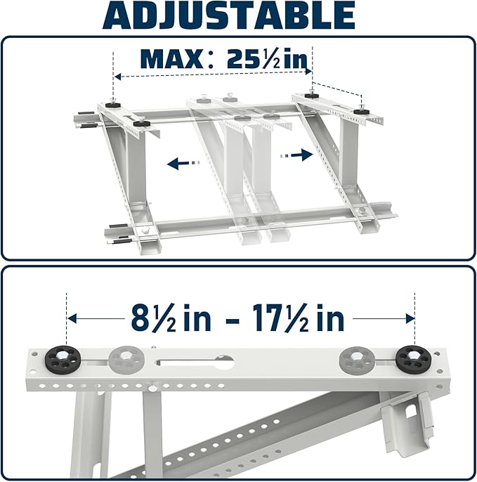 Air Conditioner Rooftop Mount Mini Split Bracket, Adjustable Rooftop Mounting Mini Split Bracket for Ductless Mini Split Heat Pump Air Conditioner Unit 9000-24000 BTU, Support up to 300 LBS