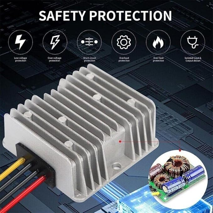DC 18V to DC 12V Step Down Converter for Ridgid 18V Battery Adapter for Power Wheel Converter with Upgraded Low Voltage Protection for Golf Rc Car Truck Light (10A 120W)