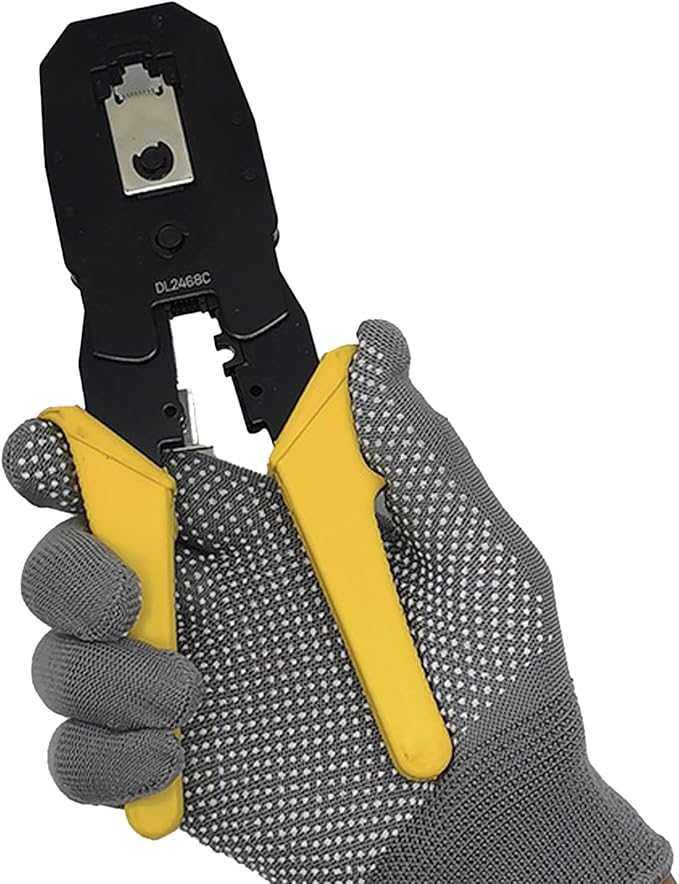 14 Pair Work Gloves With Anti-slip Grip Liners, Knitted Nylon Dot Grip Safety Gloves for Men & Women - Black/Grey