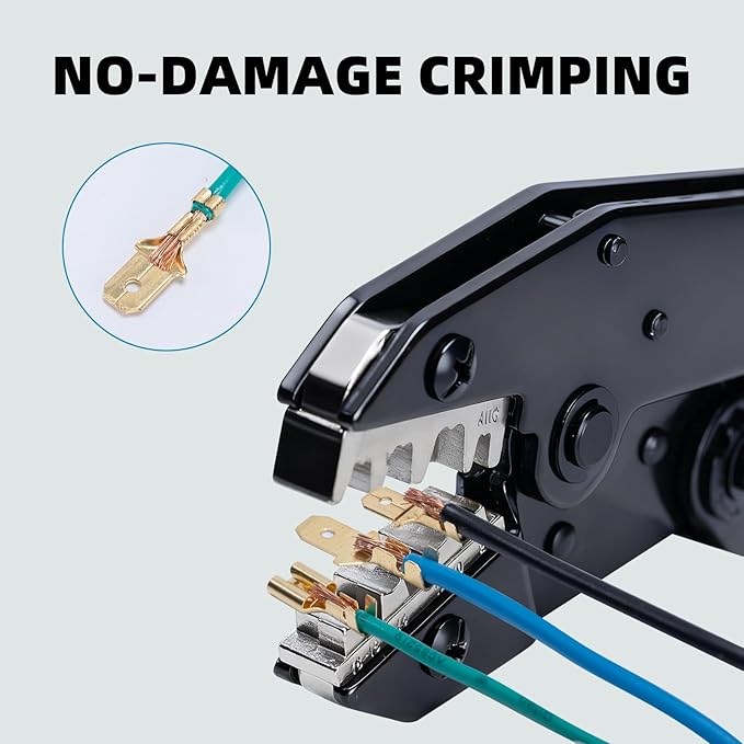 STEELITE 546PCS Crimping Tool Set with Connectors - Quick Release Ratchet Wire Crimping Tool for Heat Shrink, Insulated Nylon, Non-Insulated, Ferrule Wire End, Open Barrel Terminals, Solar Connectors