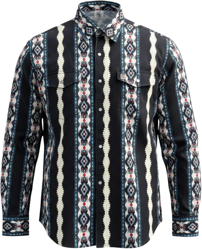WoahBros FR Shirts for Men, 8oz Midweight Flame Resistant Welding Shirt, 100% Cotton, Pearl Snap Buttons - CAT2/NFPA2112