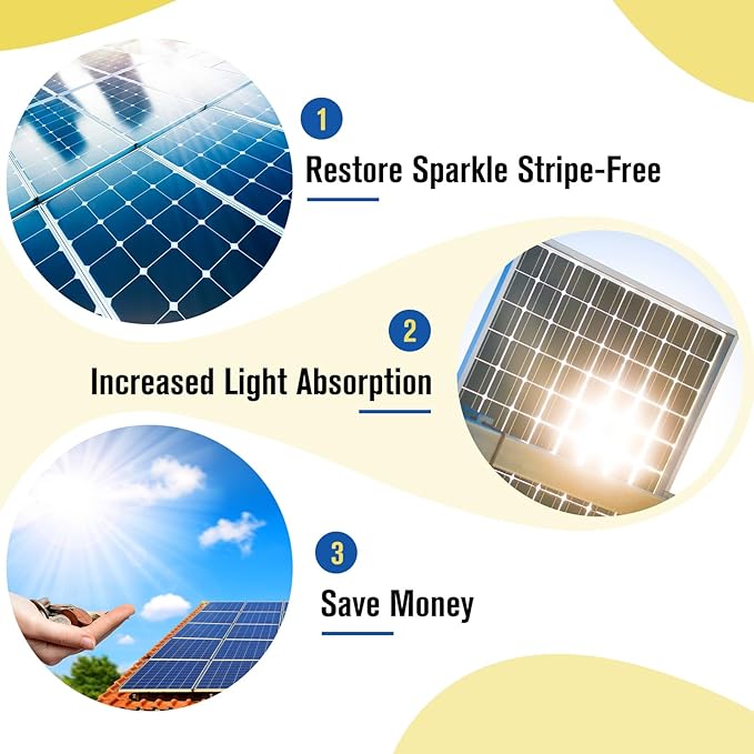 Teexpert Solar Panel Cleaner (1Gallon Makes 600 Gallons), Ultra Concentrated Glass & Solar Panel Cleaning, Pro Quick Dry Streak-Free Remove Dirt, Dust, Droppings, Fingerprints, Oils & Water Spots