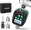 1/2-Inch Digital Torque Adapter, 12.54-250.8 Ft.lb/17-340 N.m, Electronic Torque Wrench Converter with ±2% Accuracy, Preset Function, Data Storage, 3/8” & 1/4” Adapter for Bike, Moto, Car