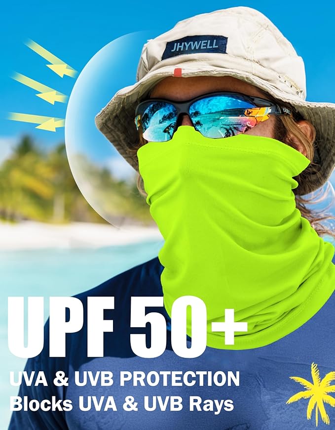 JHYWELL Cooling Neck Gaiter Face Mask, UV Protection Masks Gator, Windproof Bandana for Skiing, Fishing, Hiking, Cycling