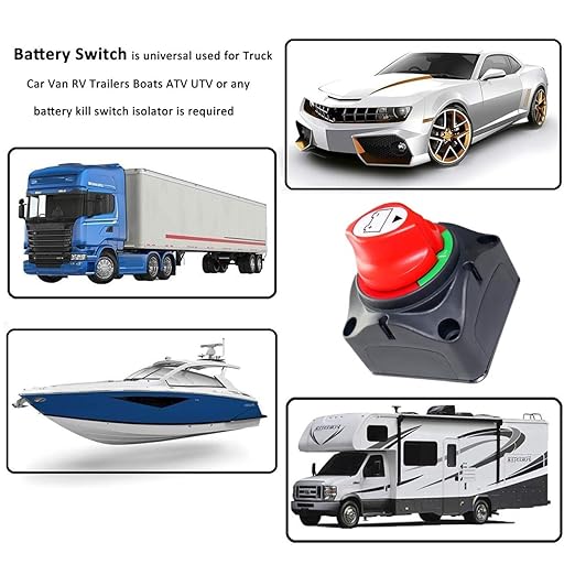 Battery Disconnect Switch Master, 12V-48V Waterproof Power Isolator On-Off Kill Switch 275Amps High Current for Car RV Marine Boat Truck ATV Vehicles