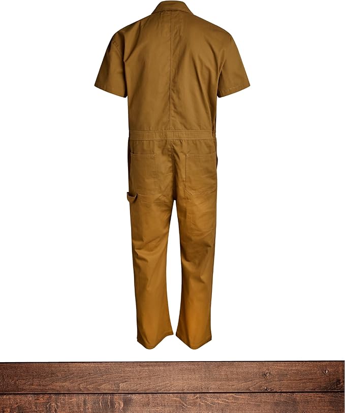 Bass Creek Outfitters Mens Coveralls - Heavy Duty Duck Canvas Short Sleeve Workwear Insulated Coveralls for Men