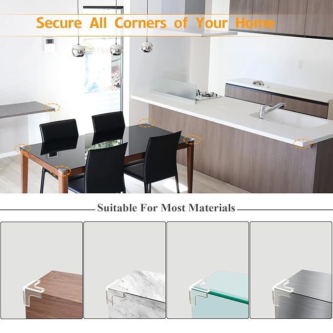 32 Pack Corner Protectors for Baby, Clear Corner Guards Table Corner Protector, Corner Bumpers Covers, Furniture & Sharp Corner Baby Proofing, T-Shaped
