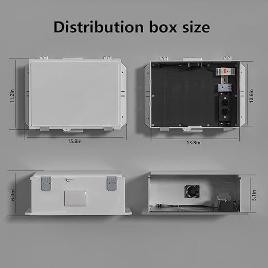ABS Electrical Enclosure Box with Power Outlet & Thermostat, Ventilated Design for Heat Dissipation, Indoor & Outdoor Use (15.8" H* 11.2" L* 6" W)