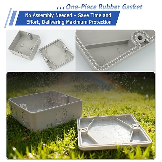 NineLeaf Junction Box, Waterproof Electrical Box IP66 Water Resistant Dustproof ABS Plastic Project Enclosure for Electronics, External Size 4.2 x 4.2 x 2.3 inch (107 x 107 x 58 mm),2PK
