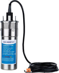 ECO-WORTHY 12V DC Submersible Deep Well Pump, MAX Flow 3.2GPM, Max Head 230ft, Water Pump Powered by Solar or Battery for Well, Livestock Drinking or Tank Filling…